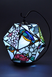 四季折々の花と鳥のランプ