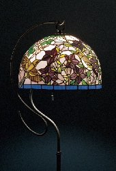 桔梗とカワラヒワのフロアスタンドランプ