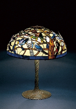 ステンドグラス 鳥 インテリア スタンドランプ 花鳥