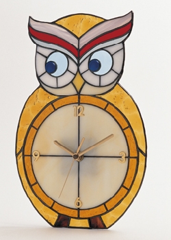 ふくろう 時計 フクロウ ステンドグラス