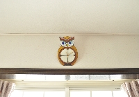 ふくろう 時計 フクロウ ステンドグラス