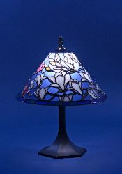 白モクレンと紫モクレンとメジロのランプ